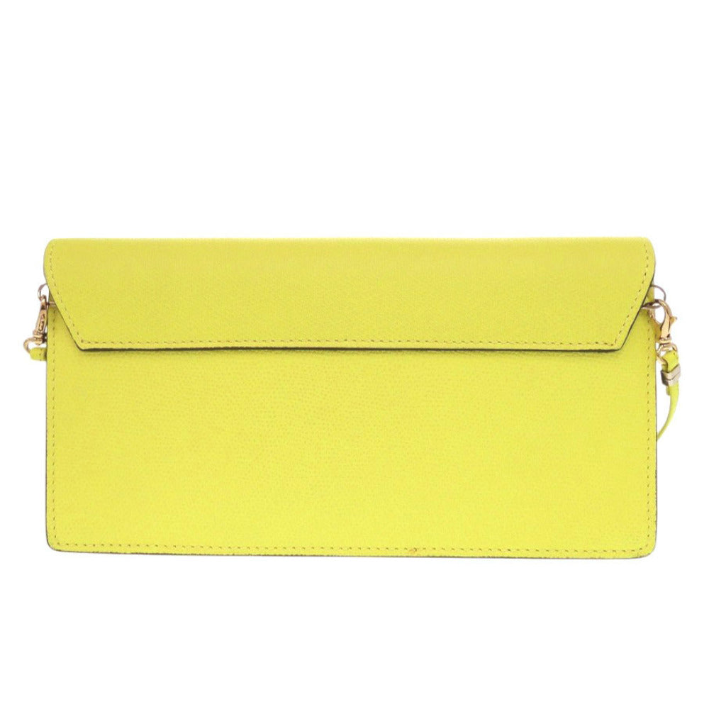 Valextra Shoulder Bag leather yellow Izzy De Pochette Women Used Authentic
