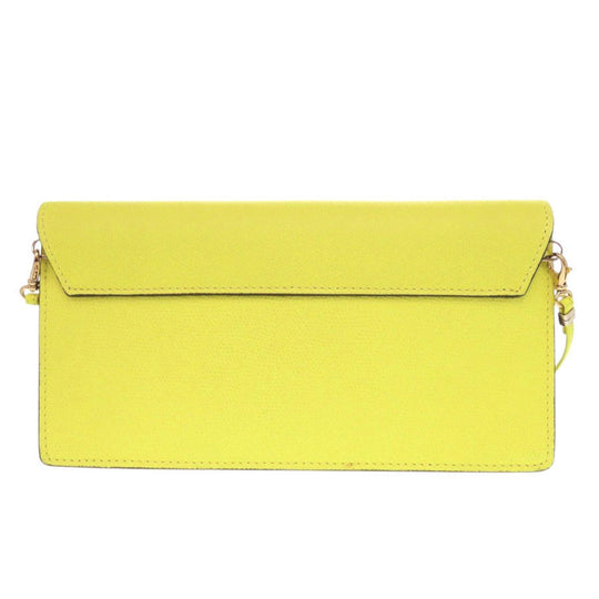 Valextra Shoulder Bag leather yellow Izzy De Pochette Women Used Authentic