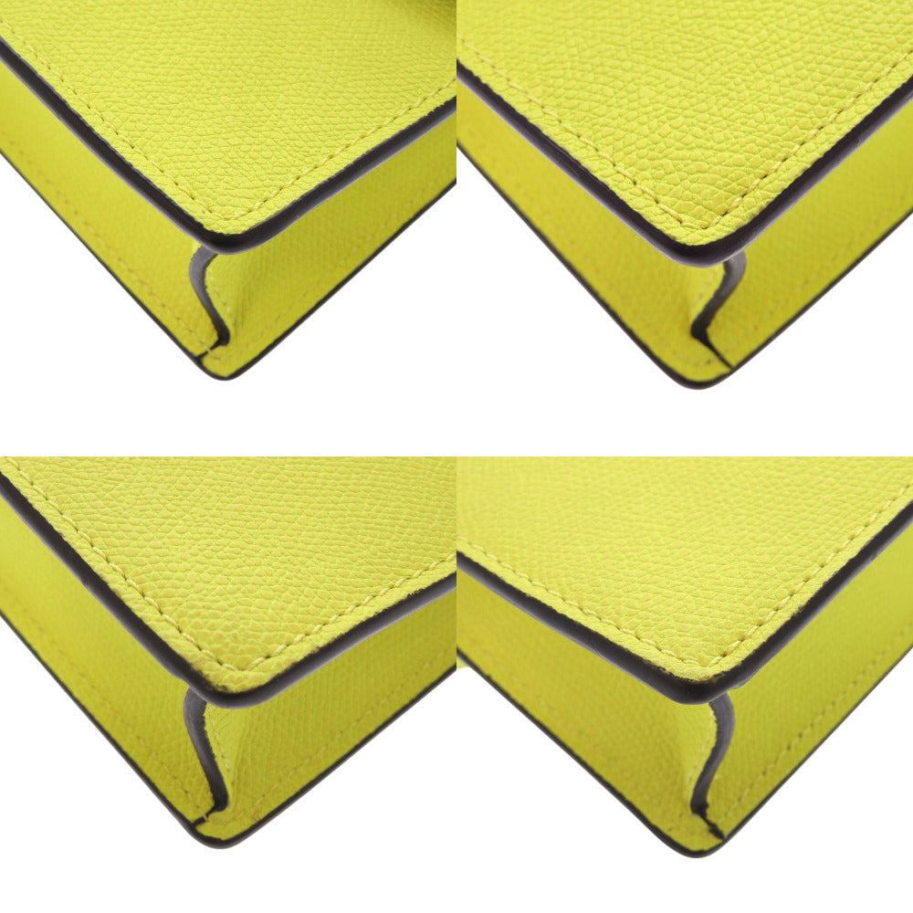 Valextra Shoulder Bag leather yellow Izzy De Pochette Women Used Authentic