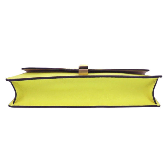 Valextra Shoulder Bag leather yellow Izzy De Pochette Women Used Authentic