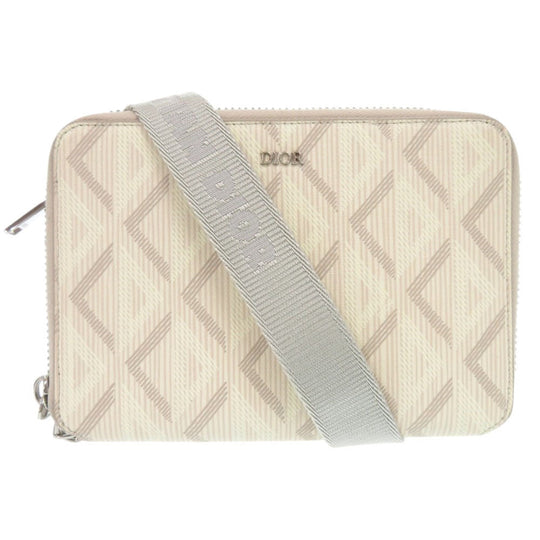 Christian Dior Shoulder Bag PVC, Leather beige cd diamond
