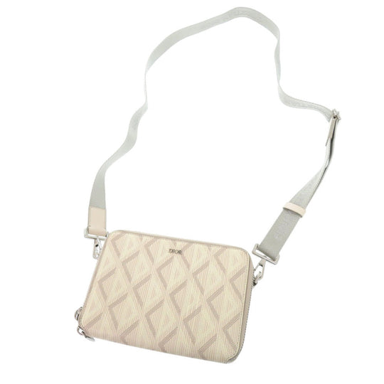 Christian Dior Shoulder Bag PVC, Leather beige cd diamond