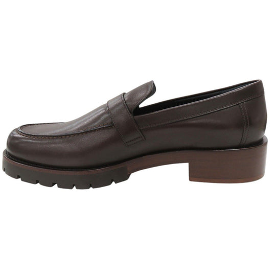 HERMES Leather shoes leather Dark brown Loafers Business Leather Shoes mens 42.5 Used Authentic
