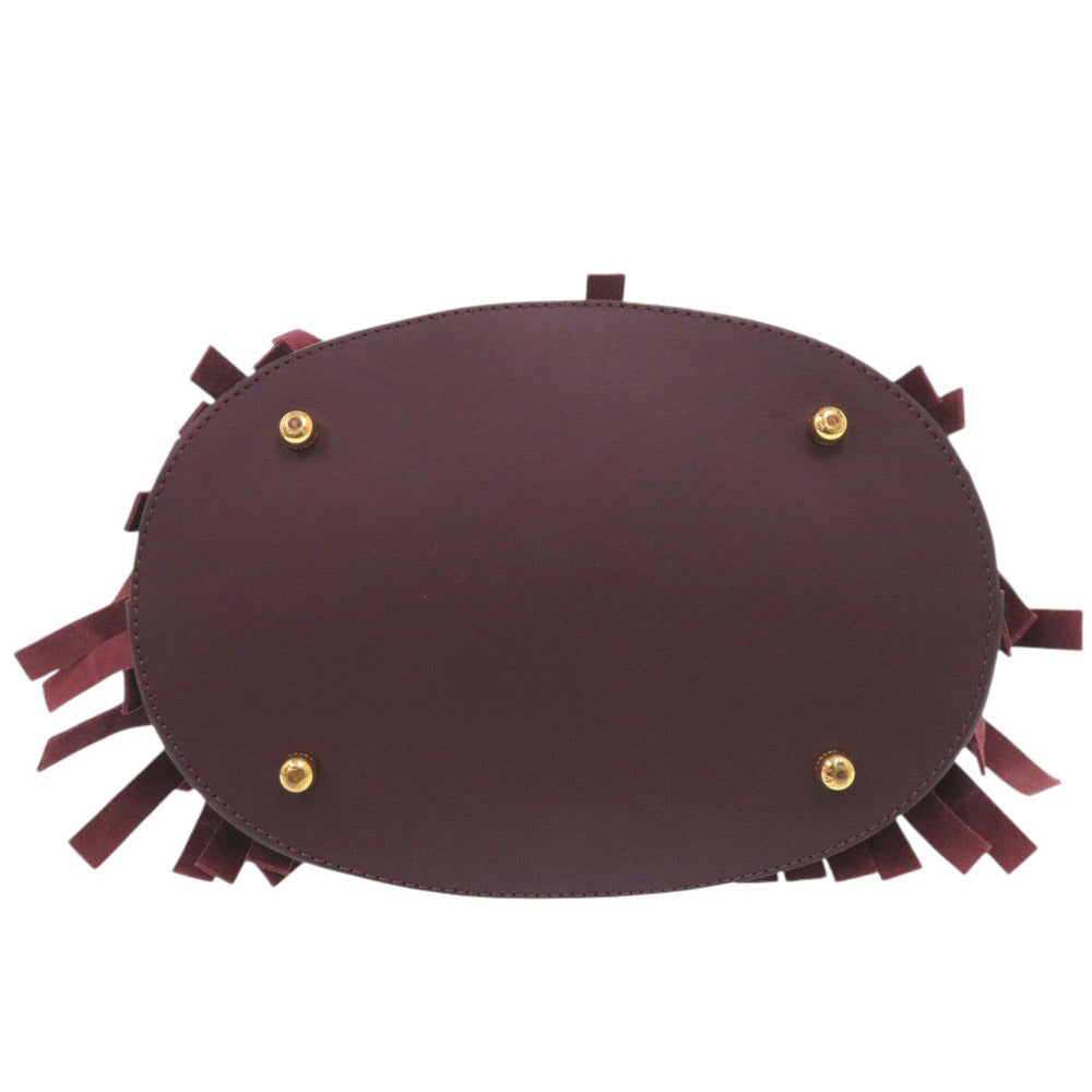 BURBERRY Shoulder Bag Suede, Leather Bordeaux PRORSUM Fringe
