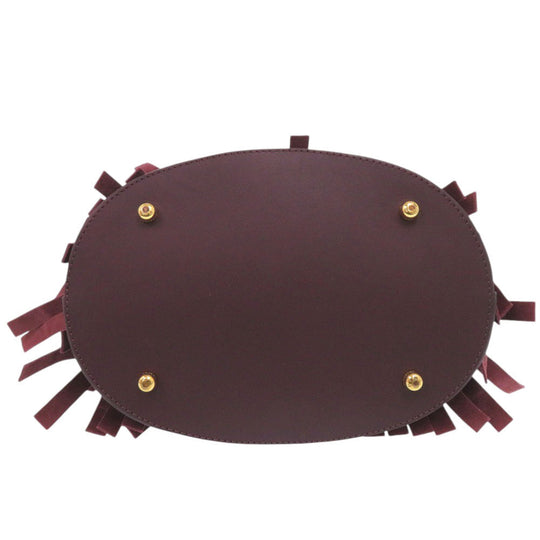 BURBERRY Shoulder Bag Suede, Leather Bordeaux PRORSUM Fringe