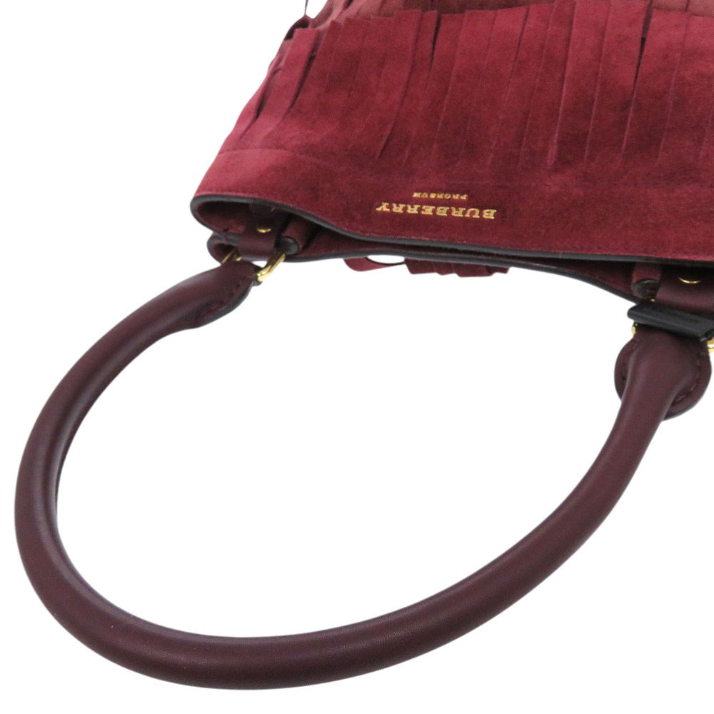 BURBERRY Shoulder Bag Suede, Leather Bordeaux PRORSUM Fringe