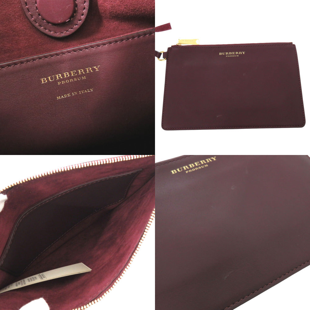 BURBERRY Shoulder Bag Suede, Leather Bordeaux PRORSUM Fringe