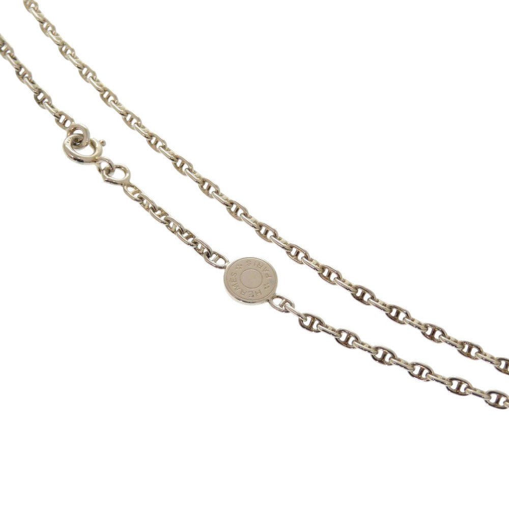HERMES Necklace Silver925 Silver Chene Dunkle Mini Serie 15.7" Women Used Authentic
