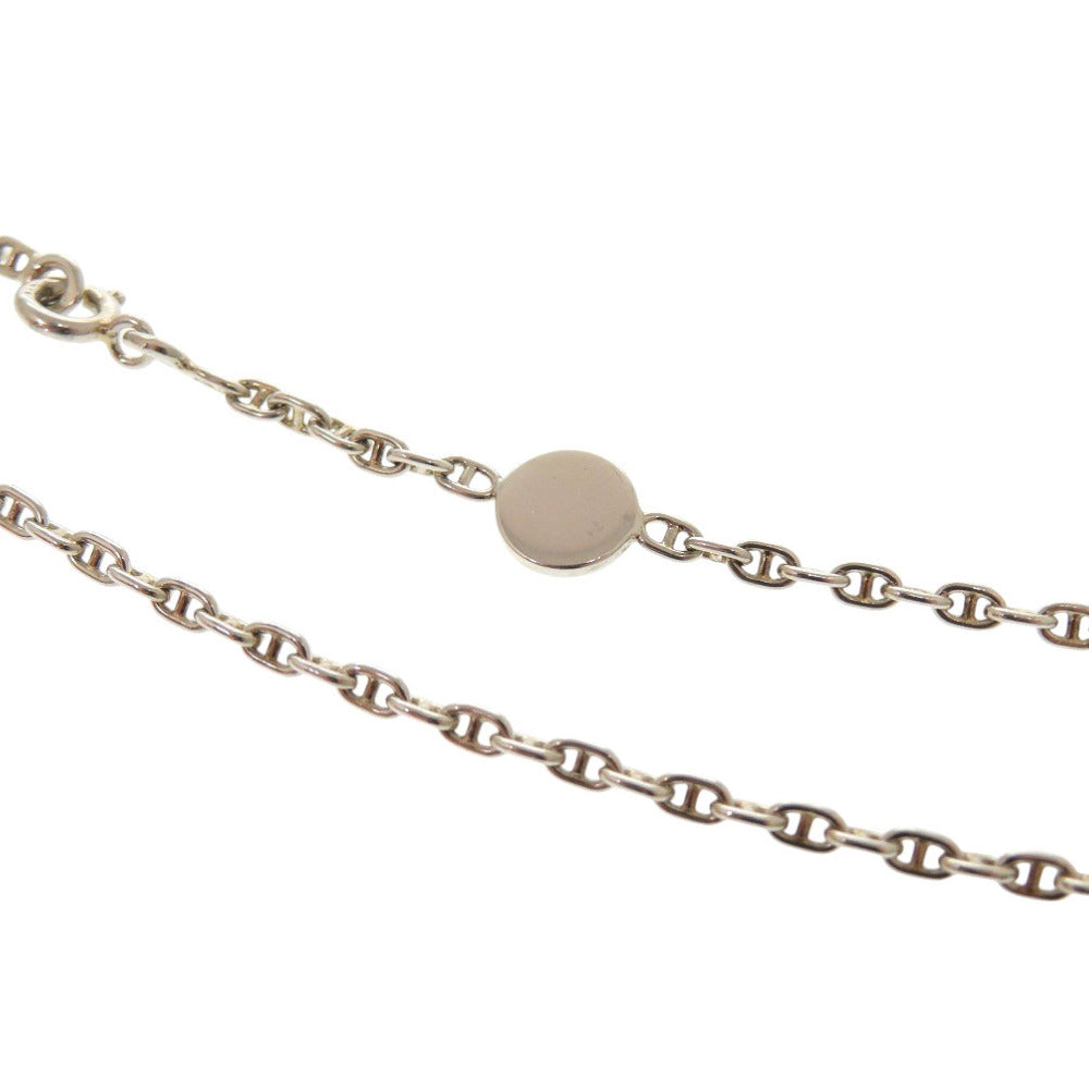 HERMES Necklace Silver925 Silver Chene Dunkle Mini Serie 15.7" Women Used Authentic