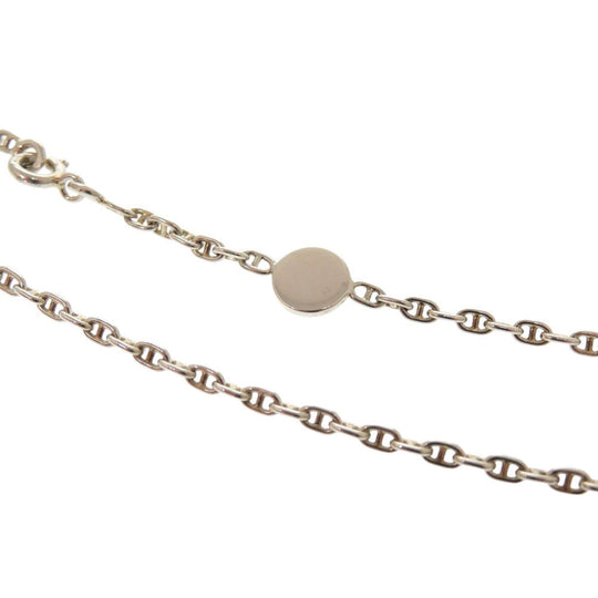 HERMES Necklace Silver925 Silver Chene Dunkle Mini Serie 15.7" Women Used Authentic
