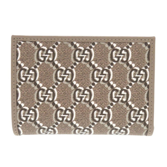 GUCCI Bifold Wallet 795060 leather Brown GG Shadow Medium Wallet Women Used Authentic