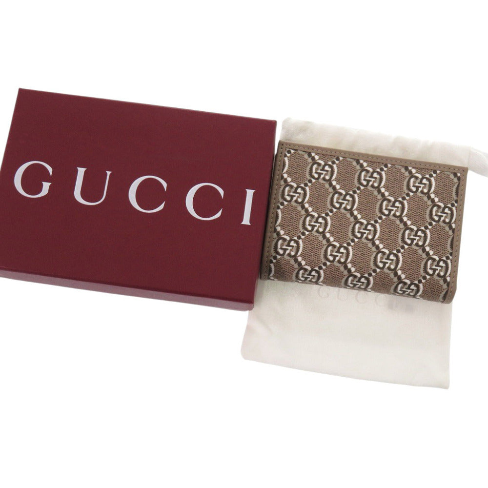 GUCCI Bifold Wallet 795060 leather Brown GG Shadow Medium Wallet Women Used Authentic