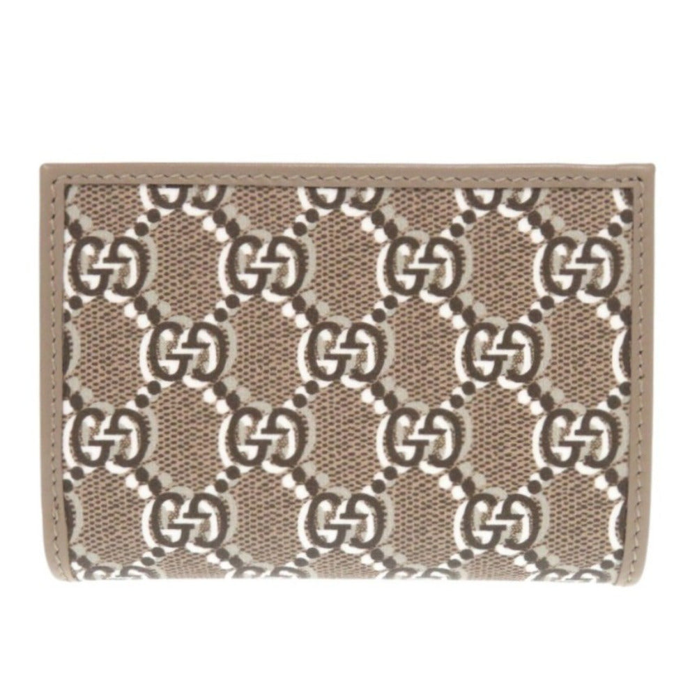 GUCCI Bifold Wallet 795060 leather Brown GG Shadow Medium Wallet Women Used Authentic