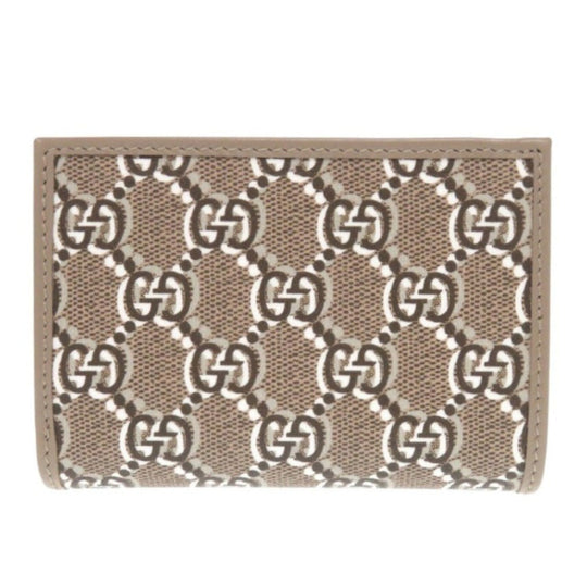 GUCCI Bifold Wallet 795060 leather Brown GG Shadow Medium Wallet Women Used Authentic