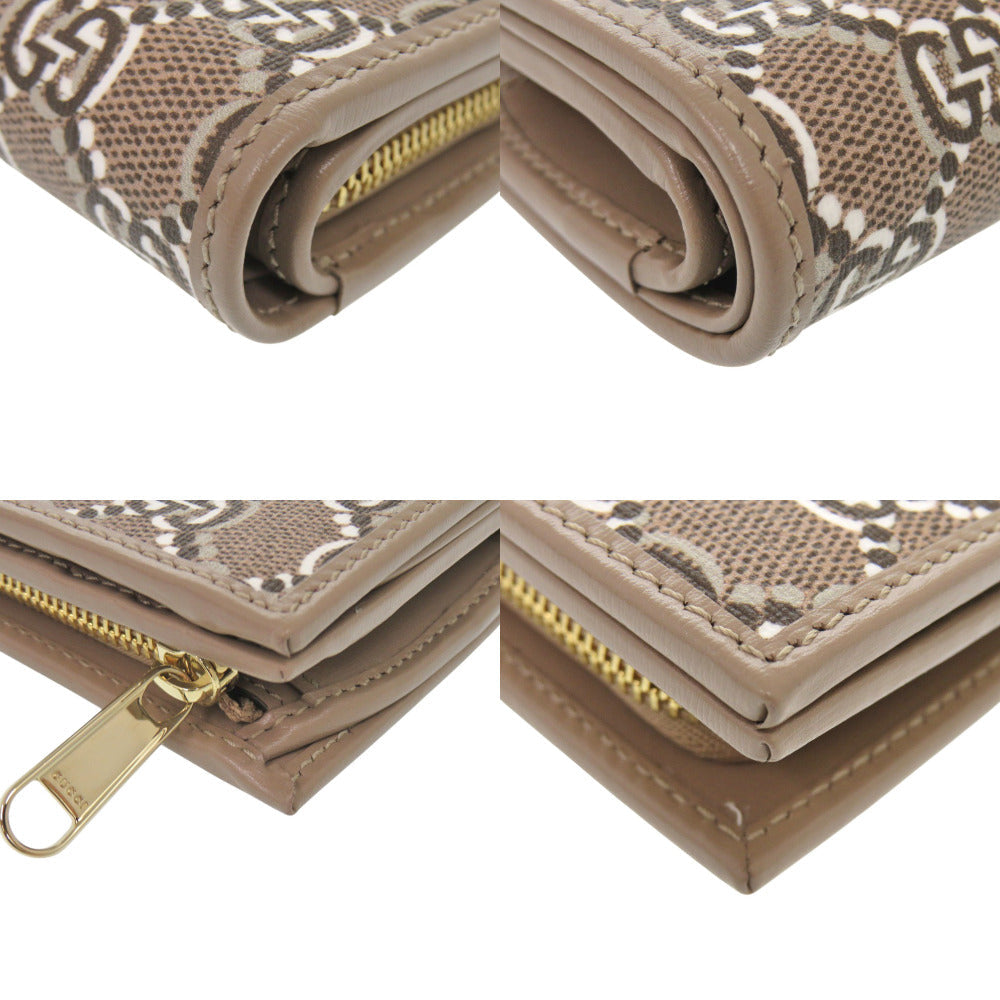 GUCCI Bifold Wallet 795060 leather Brown GG Shadow Medium Wallet Women Used Authentic