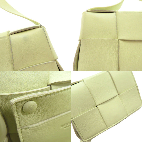 BOTTEGAVENETA Shoulder Bag leather Light green CANDY CASSETTE MAXI INTRECCIATO