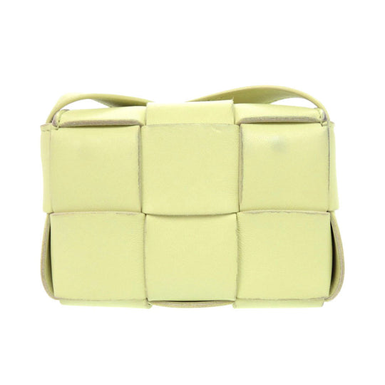 BOTTEGAVENETA Shoulder Bag leather Light green CANDY CASSETTE MAXI INTRECCIATO
