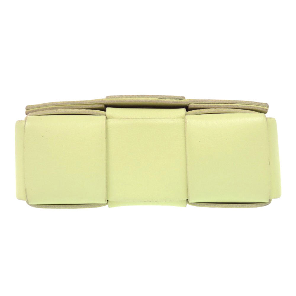 BOTTEGAVENETA Shoulder Bag leather Light green CANDY CASSETTE MAXI INTRECCIATO