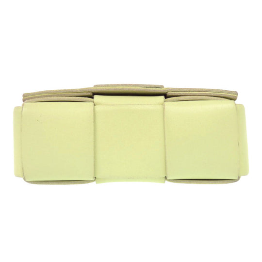 BOTTEGAVENETA Shoulder Bag leather Light green CANDY CASSETTE MAXI INTRECCIATO