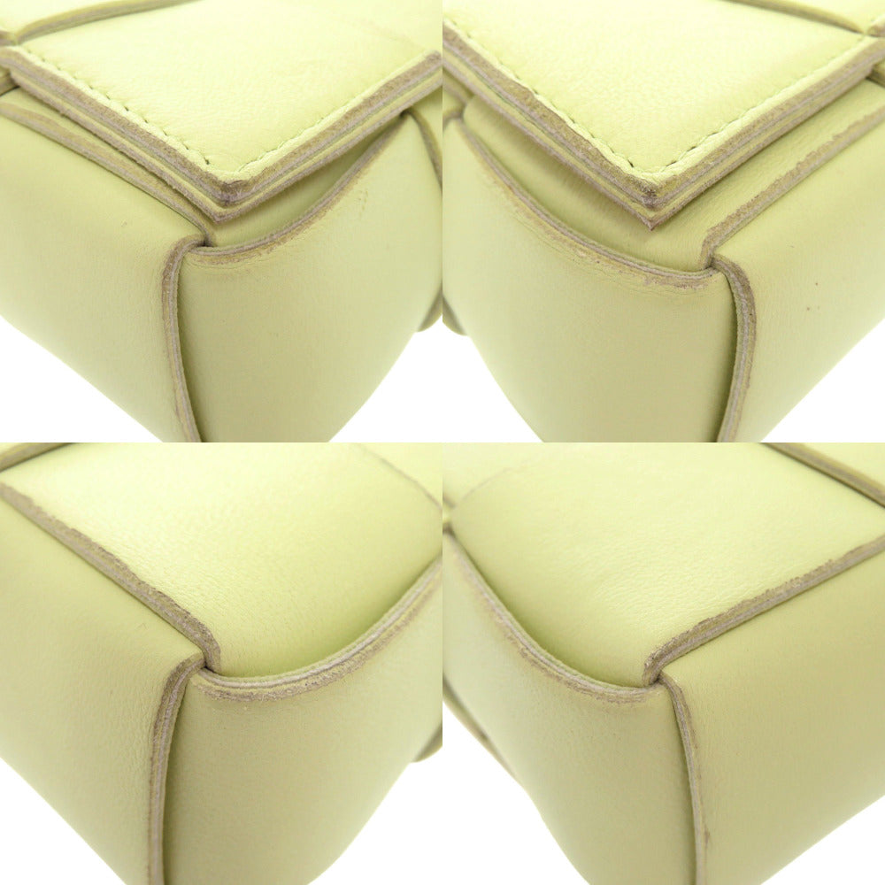 BOTTEGAVENETA Shoulder Bag leather Light green CANDY CASSETTE MAXI INTRECCIATO