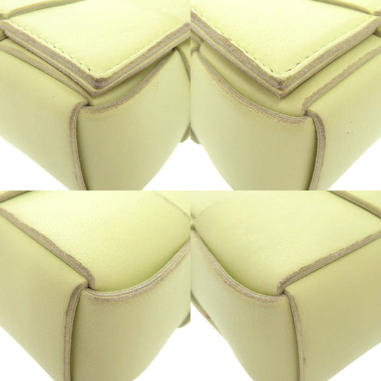 BOTTEGAVENETA Shoulder Bag leather Light green CANDY CASSETTE MAXI INTRECCIATO