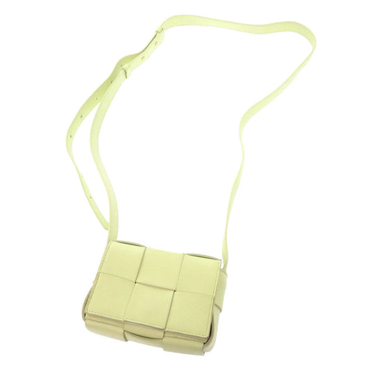 BOTTEGAVENETA Shoulder Bag leather Light green CANDY CASSETTE MAXI INTRECCIATO