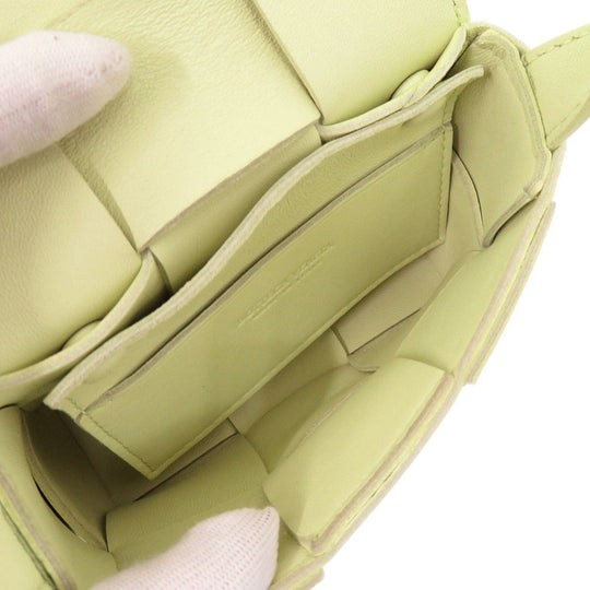 BOTTEGAVENETA Shoulder Bag leather Light green CANDY CASSETTE MAXI INTRECCIATO
