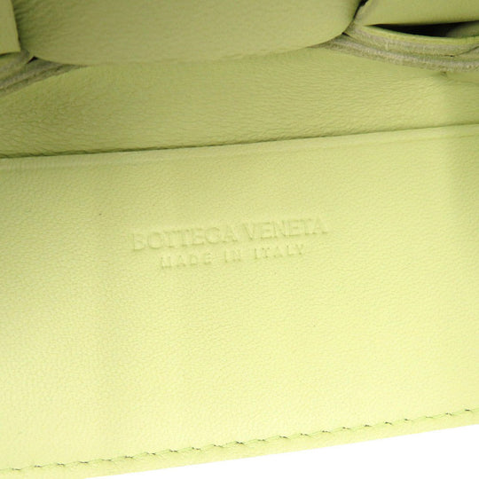 BOTTEGAVENETA Shoulder Bag leather Light green CANDY CASSETTE MAXI INTRECCIATO