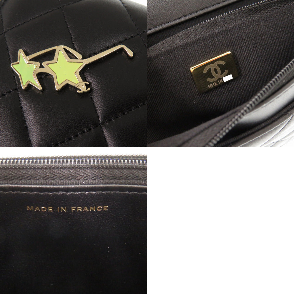 CHANEL Shoulder Bag AP0250 lambskin black Classic Chain Wallet COCO Mark Women Used Authentic