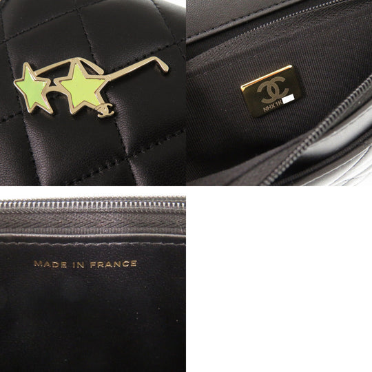 CHANEL Shoulder Bag AP0250 lambskin black Classic Chain Wallet COCO Mark Women Used Authentic
