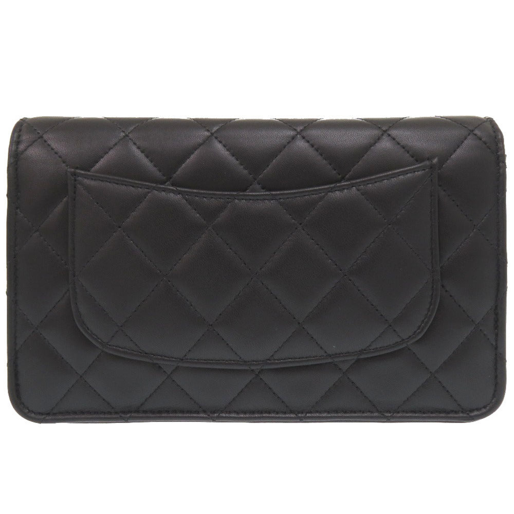 CHANEL Shoulder Bag AP0250 lambskin black Classic Chain Wallet COCO Mark Women Used Authentic