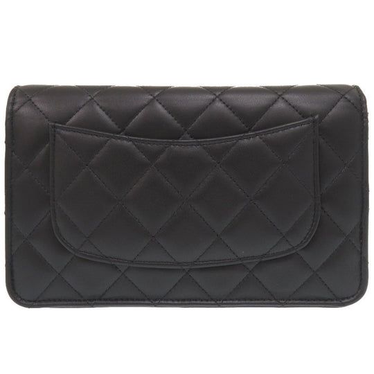 CHANEL Shoulder Bag AP0250 lambskin black Classic Chain Wallet COCO Mark Women Used Authentic