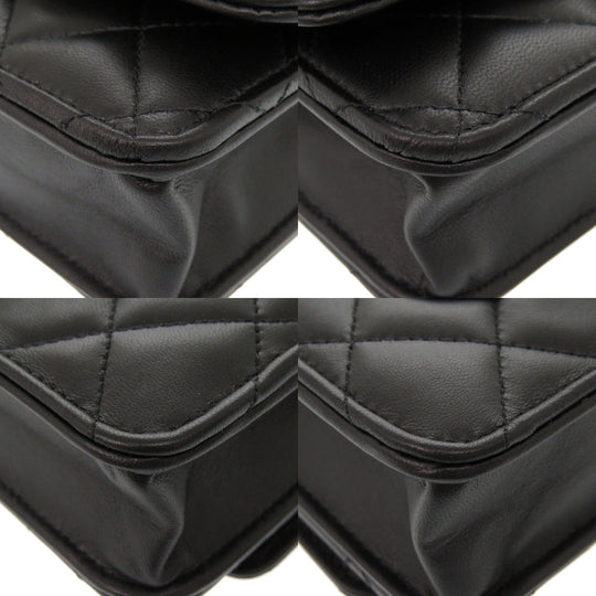 CHANEL Shoulder Bag AP0250 lambskin black Classic Chain Wallet COCO Mark Women Used Authentic