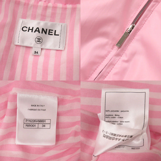 CHANEL Blouson P76226V68691 Polyester, Cotton pink Coco Beach Blouson 34