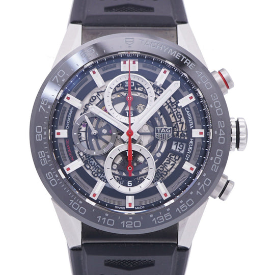 TAG HEUER Watches Mechanical Automatic CAR201V Stainless Steel, Rubber black Carrera Caliber Heuer 01 Chronograph black dial