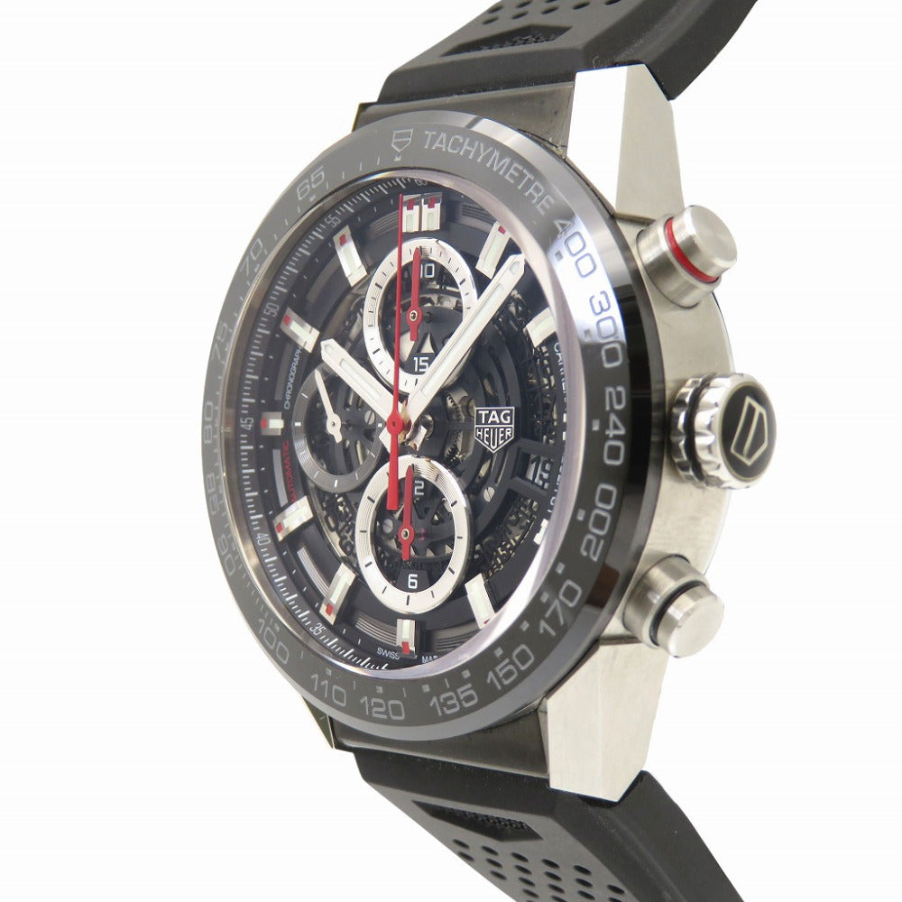 TAG HEUER Watches Mechanical Automatic CAR201V Stainless Steel, Rubber black Carrera Caliber Heuer 01 Chronograph black dial