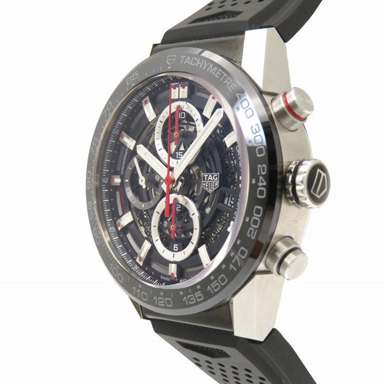TAG HEUER Watches Mechanical Automatic CAR201V Stainless Steel, Rubber black Carrera Caliber Heuer 01 Chronograph black dial