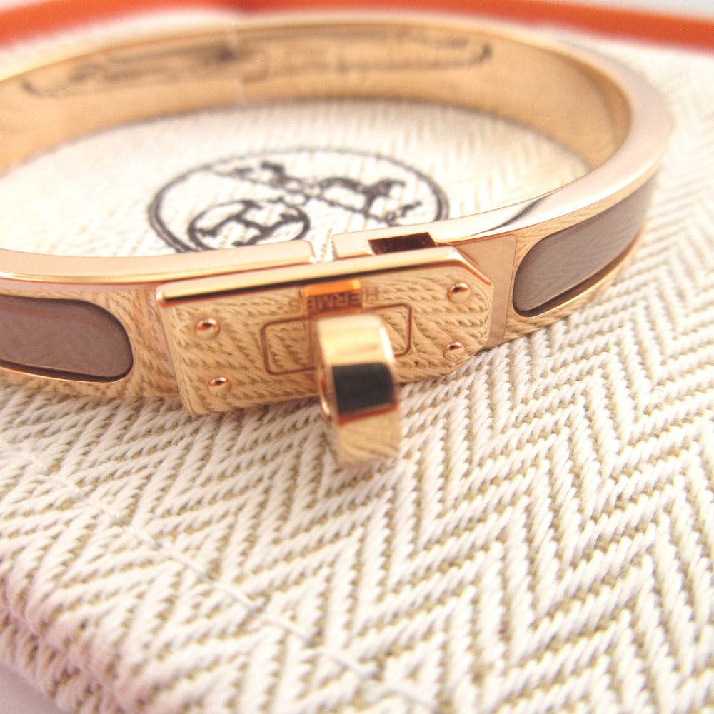 HERMES Bangle metal Rose gold Mini Click Kelly unisex(Unisex) Used Authentic