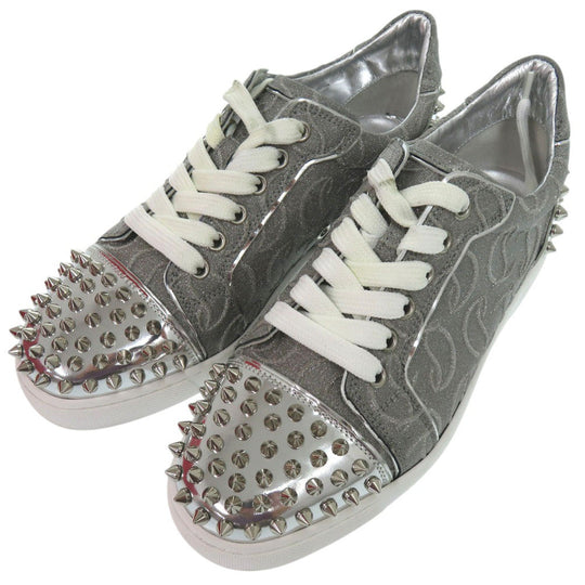 Christian Louboutin sneakers 3220460SV71 fabric Silver Studs Low Cut Vieira 2 Women 37 Used Authentic