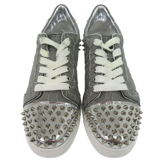 Christian Louboutin sneakers 3220460SV71 fabric Silver Studs Low Cut Vieira 2 Women 37 Used Authentic