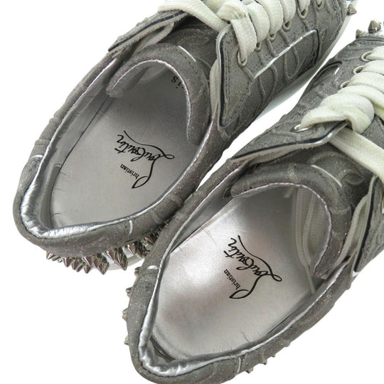 Christian Louboutin sneakers 3220460SV71 fabric Silver Studs Low Cut Vieira 2 Women 37 Used Authentic