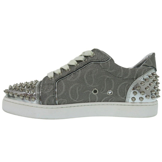Christian Louboutin sneakers 3220460SV71 fabric Silver Studs Low Cut Vieira 2 Women 37 Used Authentic