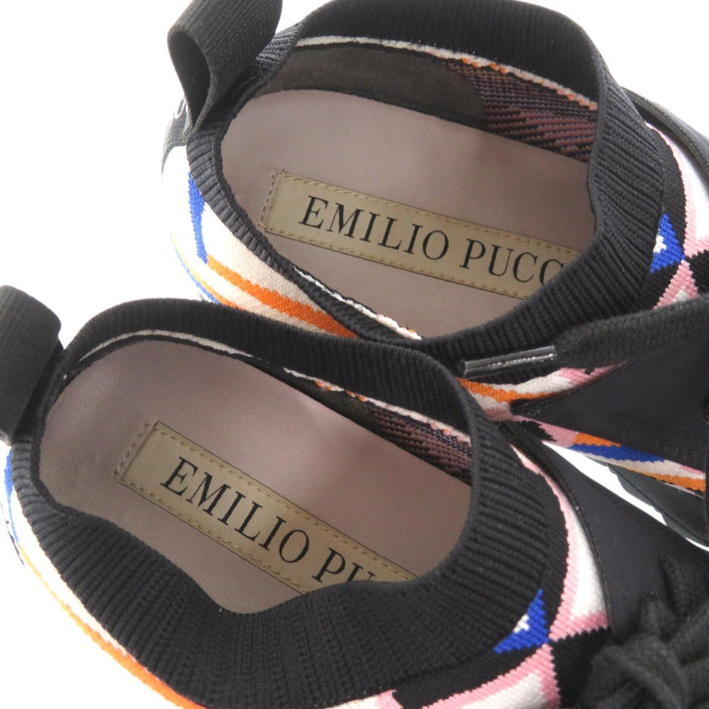 Emilio Pucci sneakers cotton multicolor Jacquard knit sneakers Women 36 Used Authentic