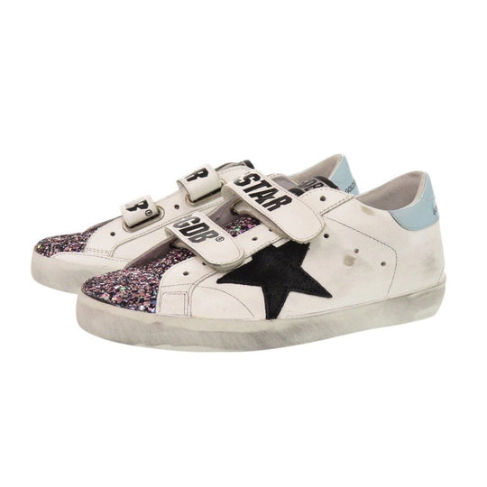 GOLDEN GOOSE sneakers leather white OLD SCHOOL G36WS206 B6 Glitter Women 35 Used Authentic