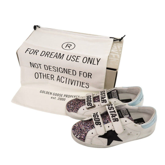 GOLDEN GOOSE sneakers leather white OLD SCHOOL G36WS206 B6 Glitter Women 35 Used Authentic