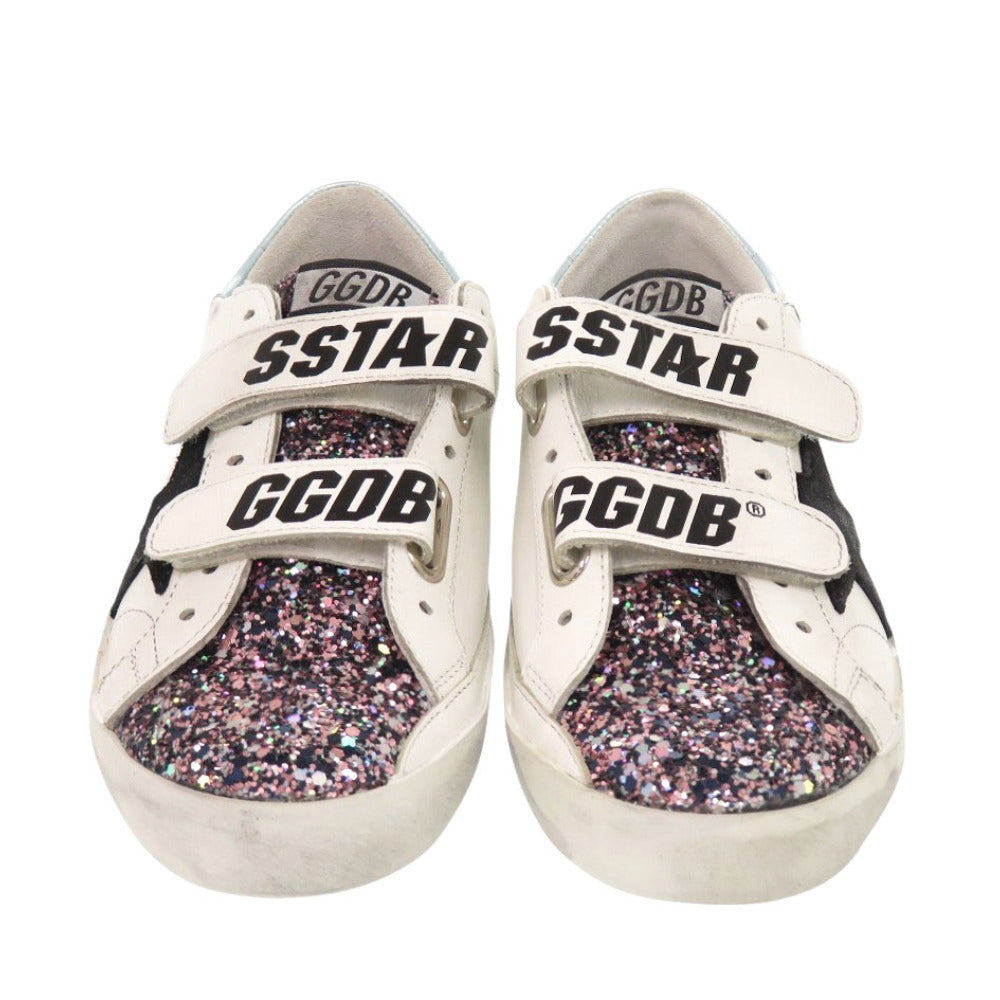 GOLDEN GOOSE sneakers leather white OLD SCHOOL G36WS206 B6 Glitter Women 35 Used Authentic