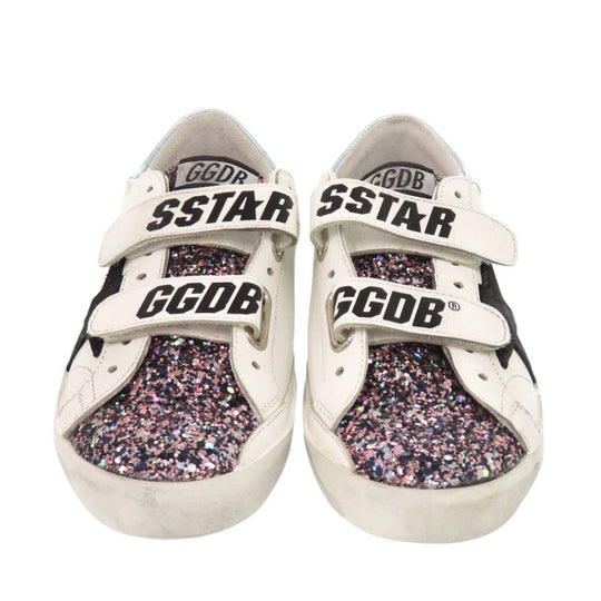 GOLDEN GOOSE sneakers leather white OLD SCHOOL G36WS206 B6 Glitter Women 35 Used Authentic