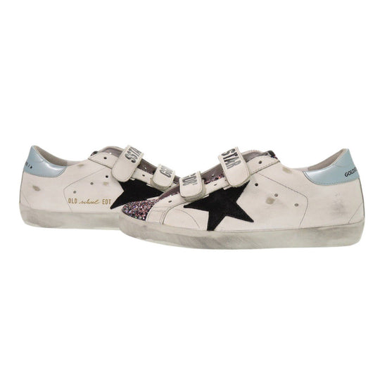 GOLDEN GOOSE sneakers leather white OLD SCHOOL G36WS206 B6 Glitter Women 35 Used Authentic