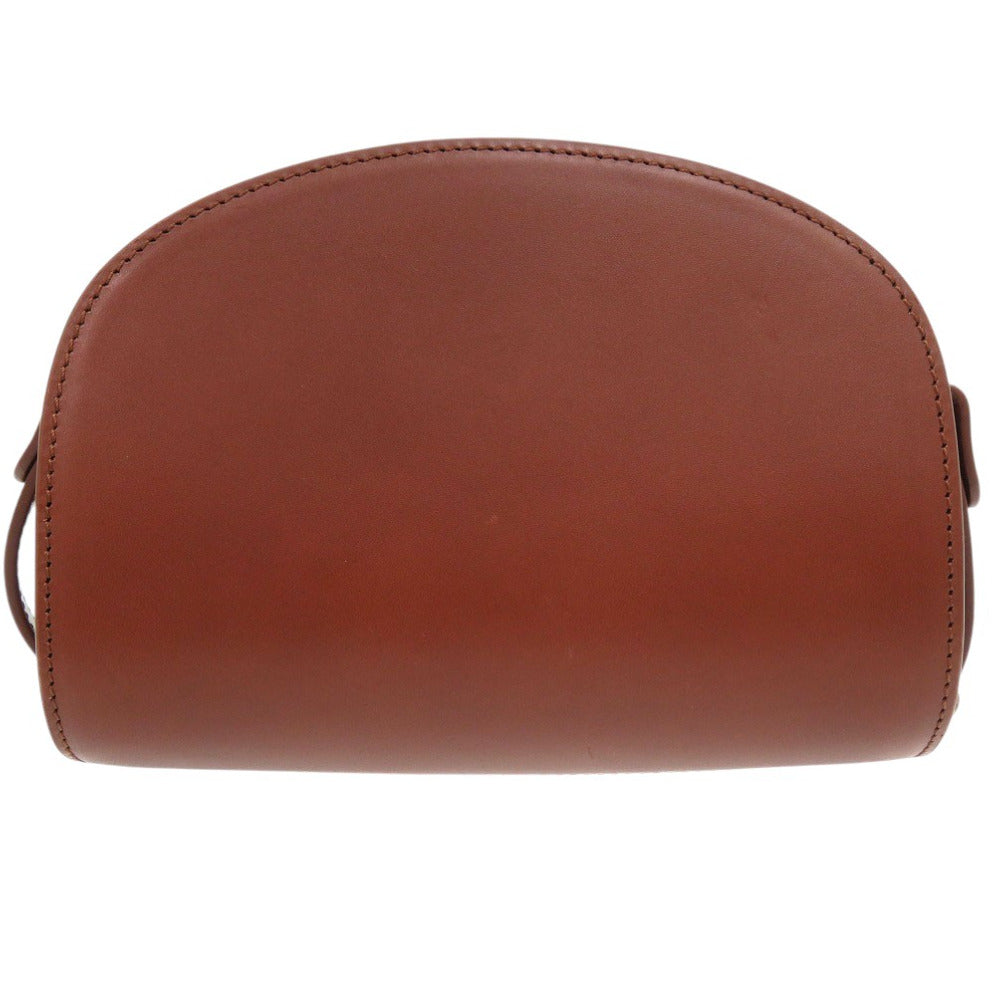 A.P.C. Shoulder Bag PXAWVF61392CAD leather Brown Half moon type SAC DEMI LUNE MINI HALF MOON BAG Women Used Authentic