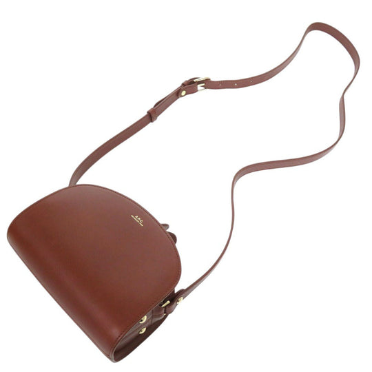 A.P.C. Shoulder Bag PXAWVF61392CAD leather Brown Half moon type SAC DEMI LUNE MINI HALF MOON BAG Women Used Authentic